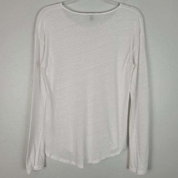 J. Crew Size M Long Sleeve Shirt Linen Cotton Lightweight Minimalist White - Picture 4 of 12